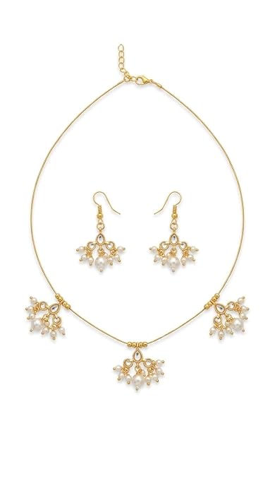 Pearl Floral Necklace Set with Matching Earrings - Image 7