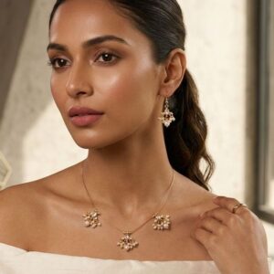 💎 Delicate Pearl Floral Necklace Set for Women | Elegant Party Wear Jewellery