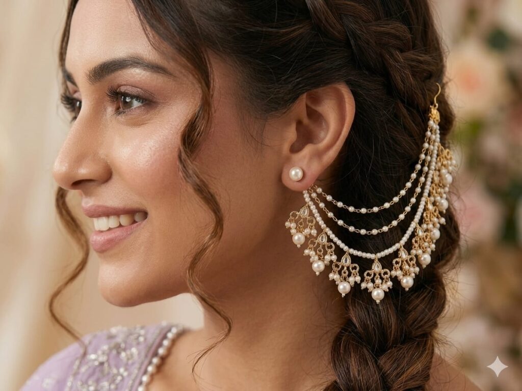 Pearl Bridal Hair Chain