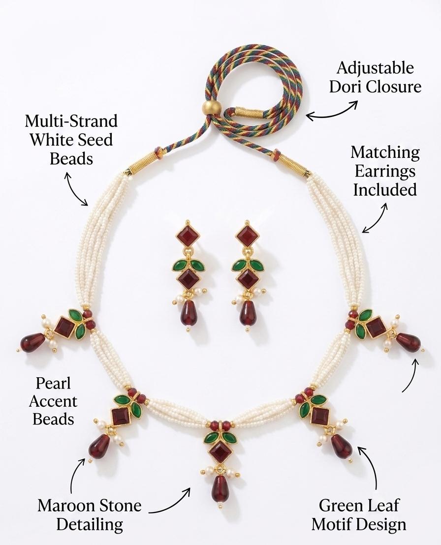 Ruby & Pearl Necklace Set - Image 12