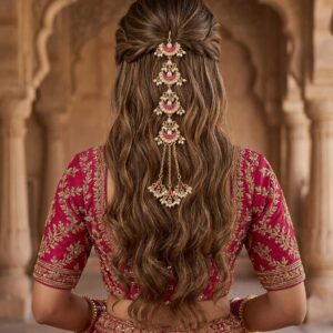 💖 Traditional Pink Bridal Hair Juda Chain | Designer Hair Accessory for Women