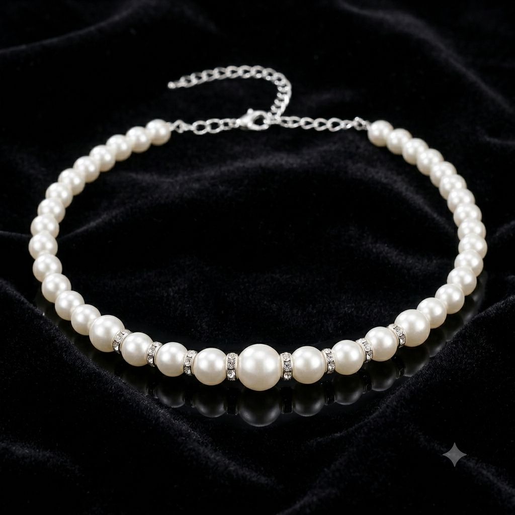Classic White Pearl Choker Necklace for Women | Elegant Minimal Pearl Necklace - Image 4
