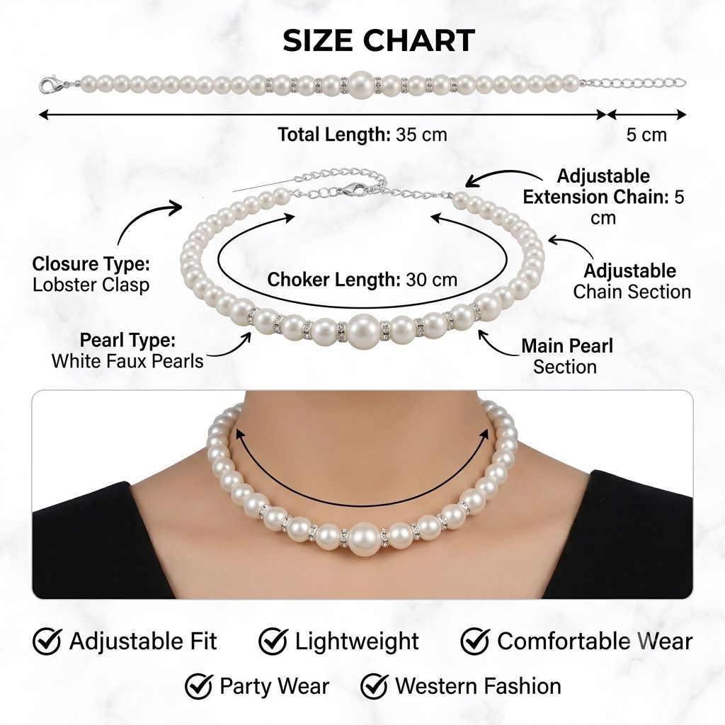 Classic White Pearl Choker Necklace for Women | Elegant Minimal Pearl Necklace - Image 10