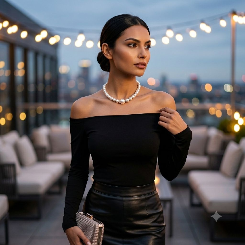 Classic White Pearl Choker Necklace for Women | Elegant Minimal Pearl Necklace