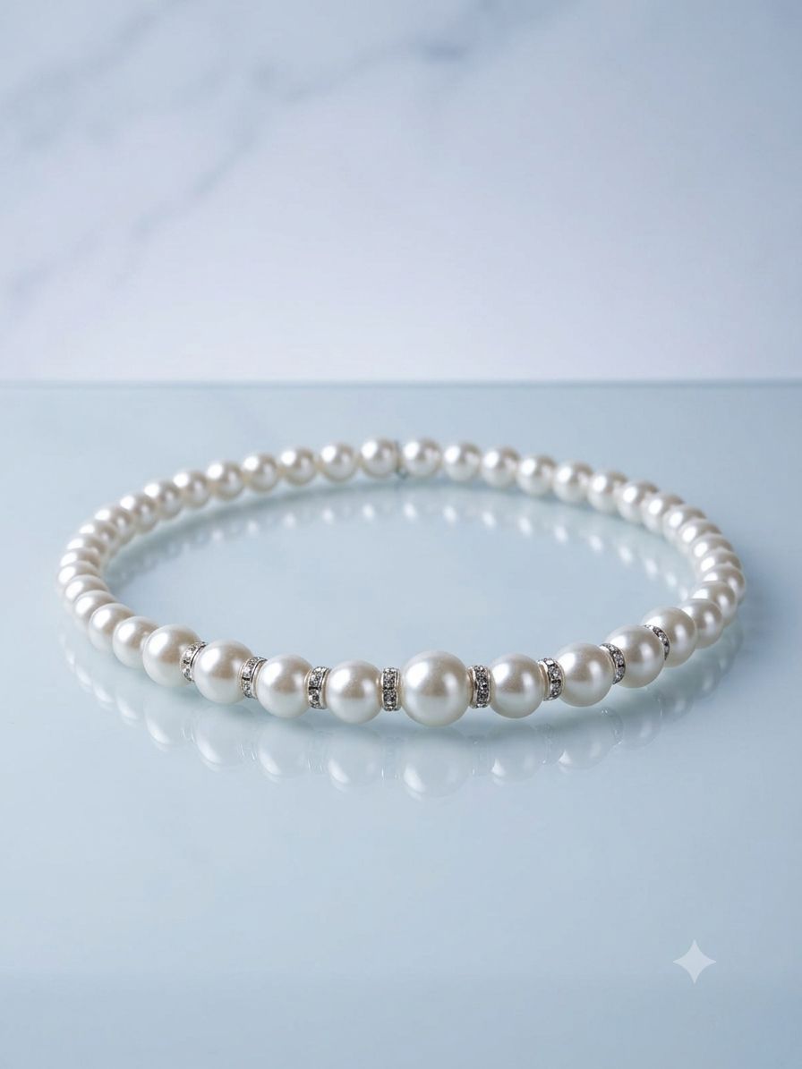 Classic White Pearl Choker Necklace for Women | Elegant Minimal Pearl Necklace - Image 8