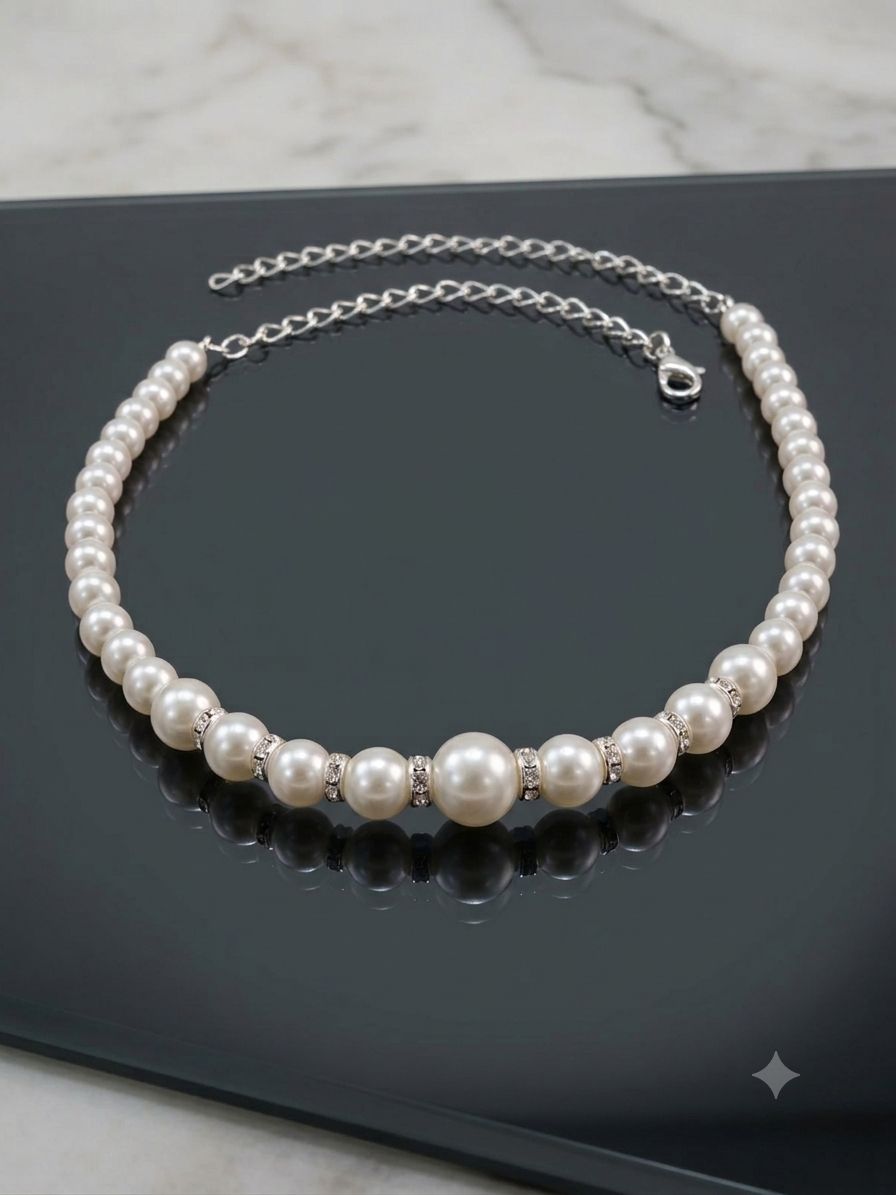 Classic White Pearl Choker Necklace for Women | Elegant Minimal Pearl Necklace - Image 7