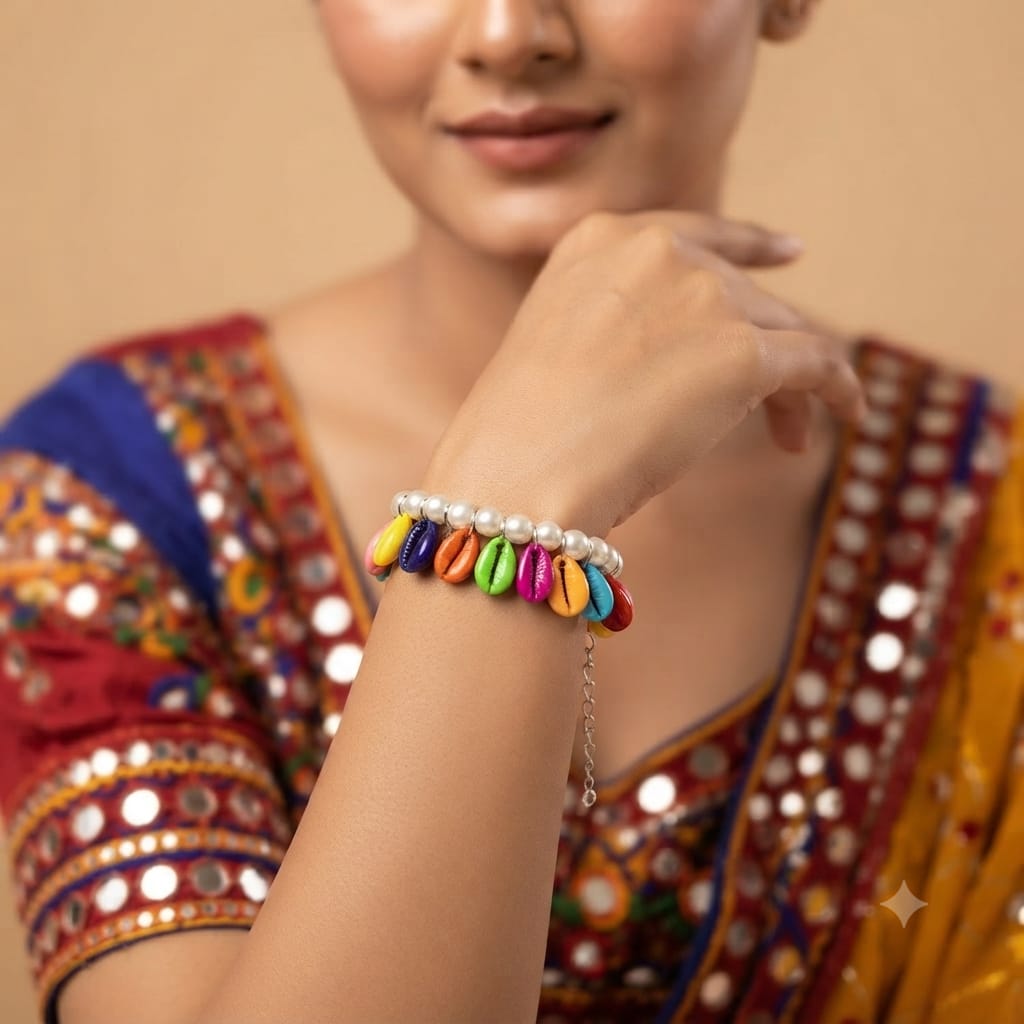 Colorful Shell & Pearl Charm Bracelet for Women | Boho Beach Style Adjustable Bracelet - Image 3
