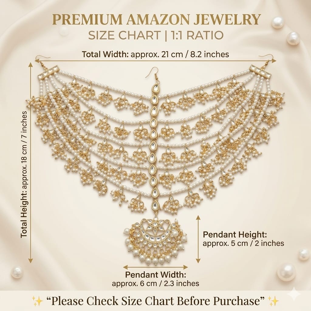 Bridal Pearl Multi Layer Hair Chain Jewellery - Image 7