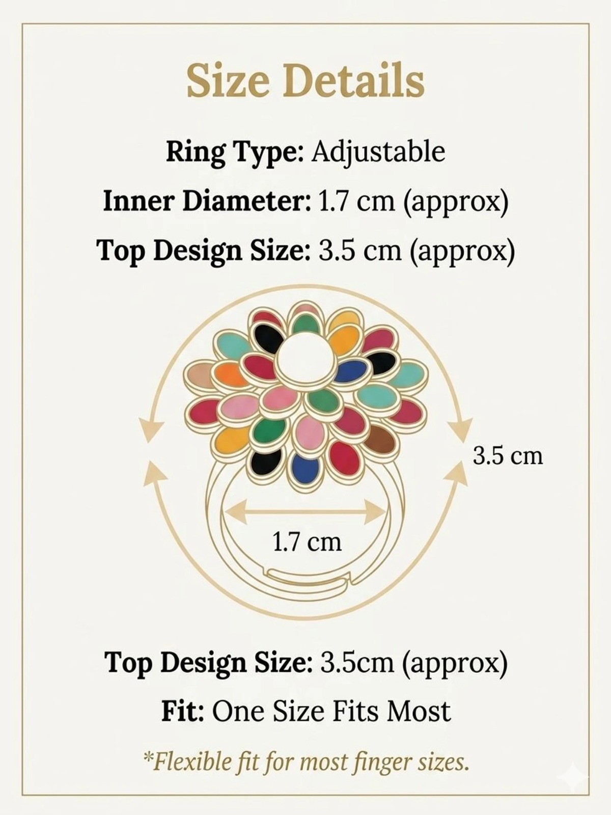 Pearl Flower Adjustable Ring for Women Brass Pearl Ring - Image 5