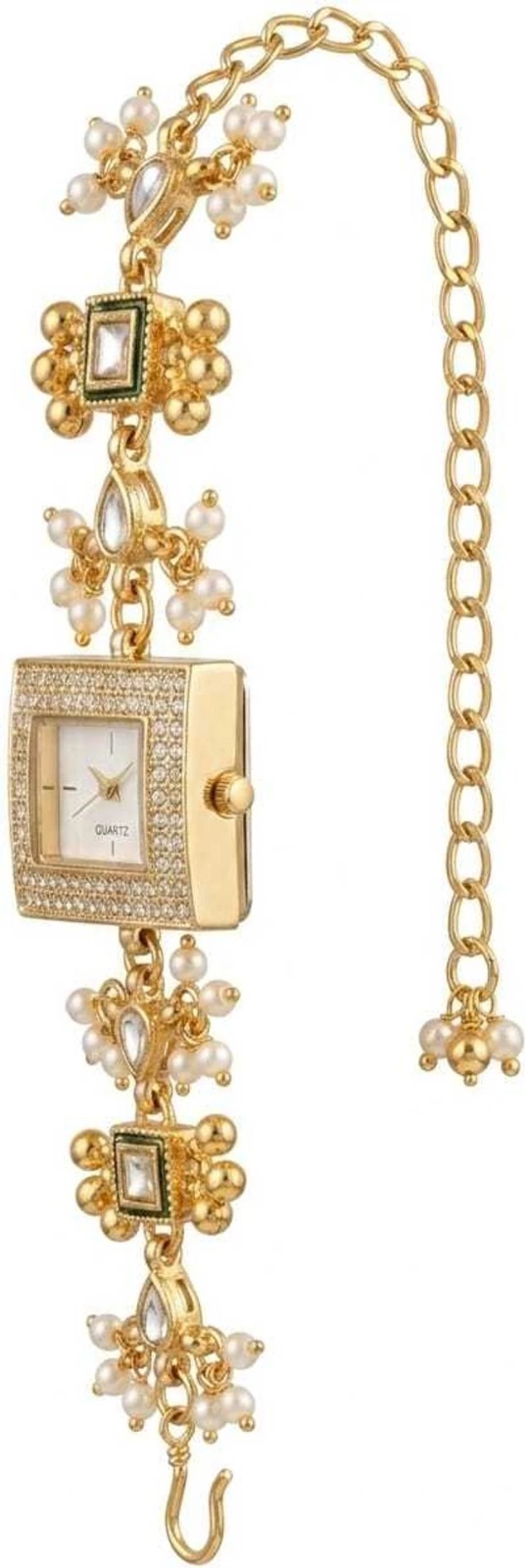 Traditional Kundan Bracelet Watch for Women - Image 4