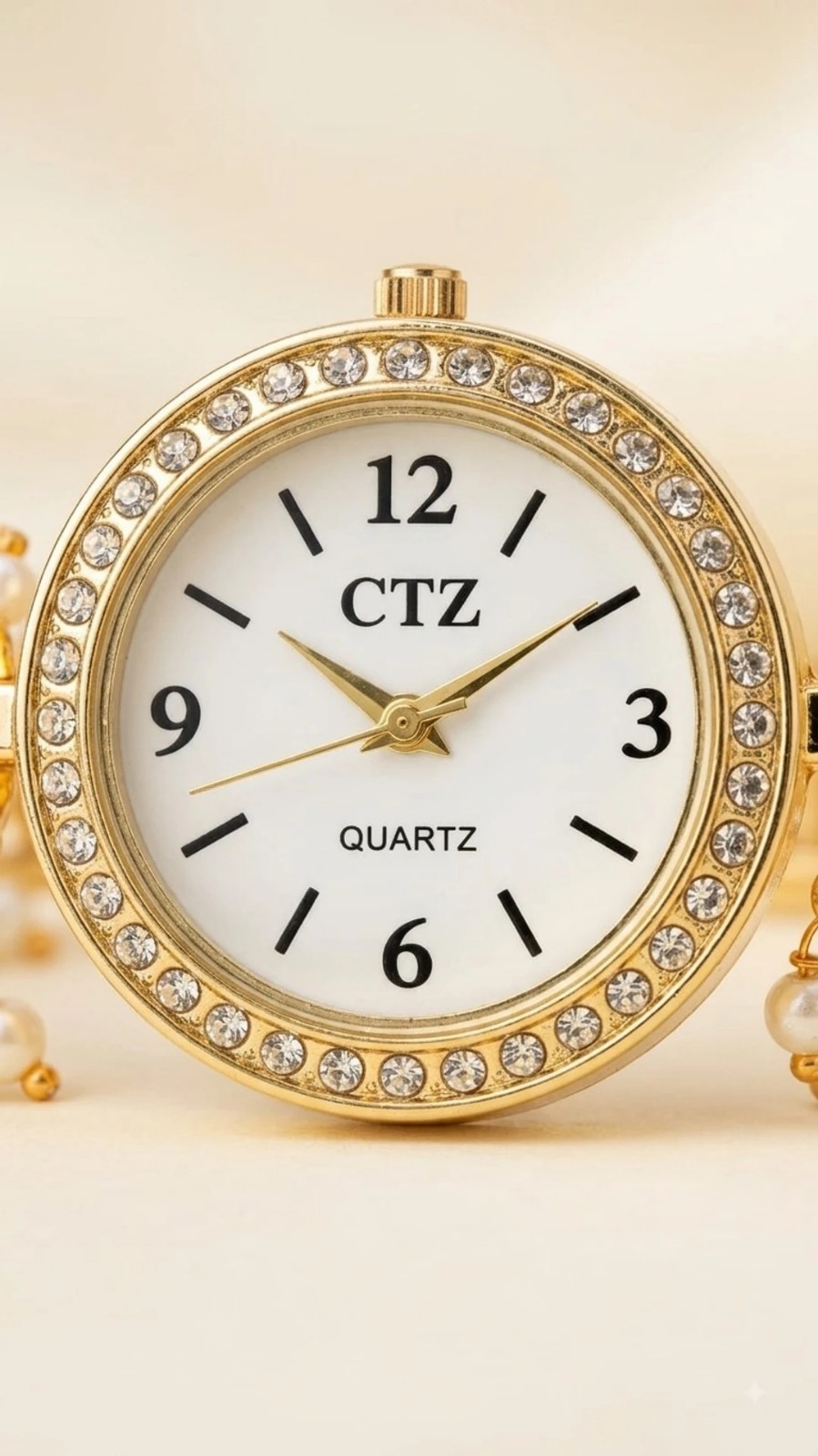 Green Kundan Bracelet Watch for Women | Round Dial - Image 5