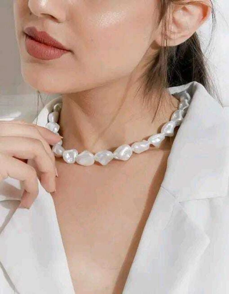 White Pearl Necklace for Women | Elegant Beaded Necklace