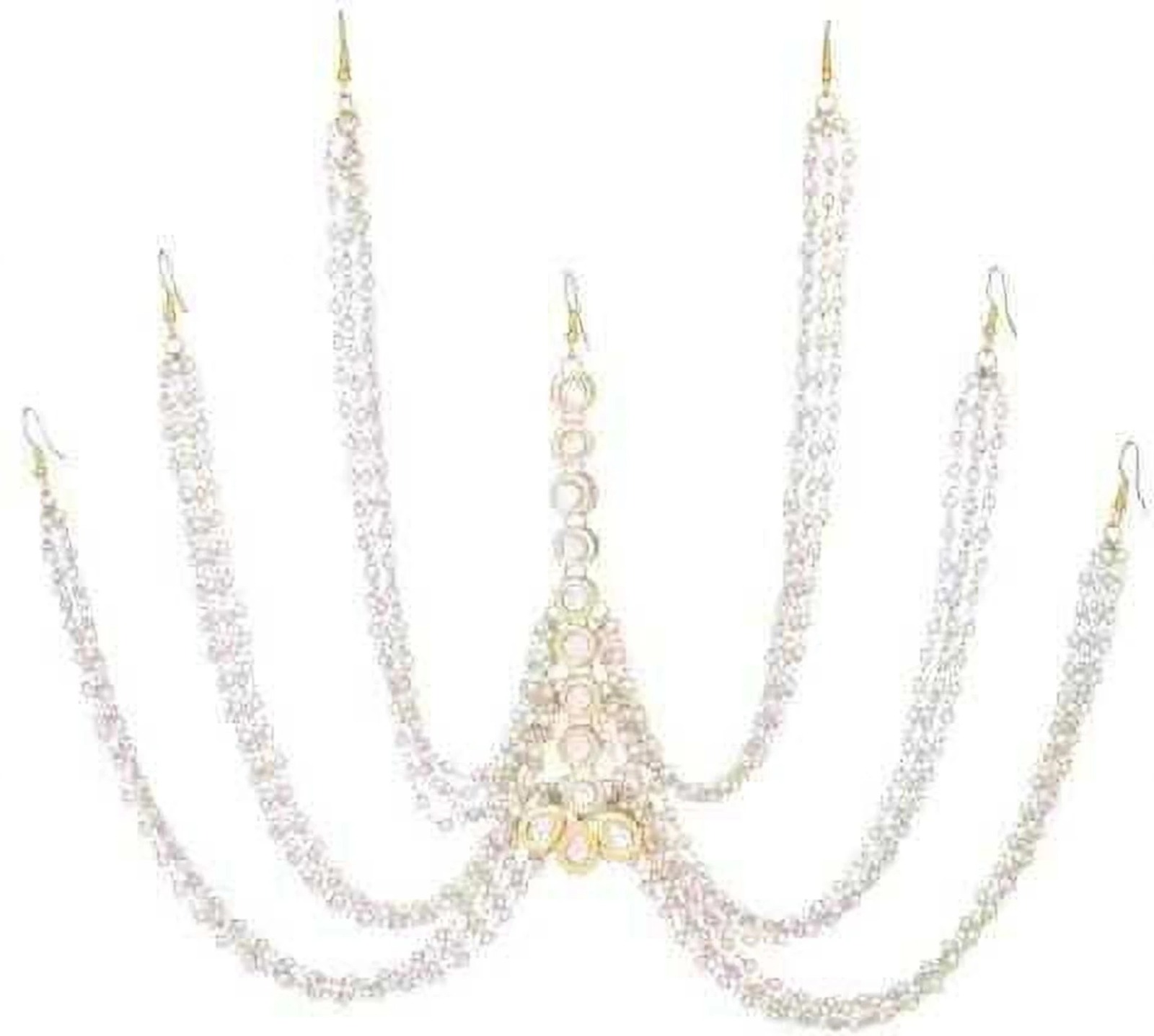 Pearl Matha Patti for Women | Bridal Maang Tikka Head Chain - Image 4
