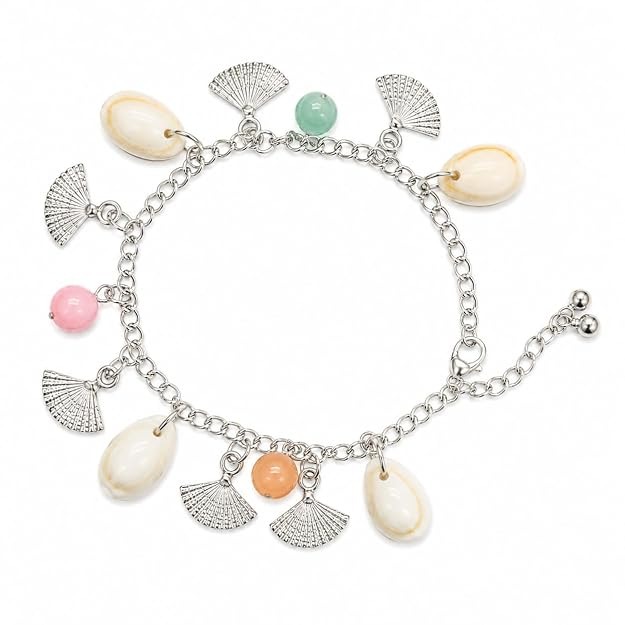 Shell Charm Bracelet for Women | Pastel Beaded - Image 2