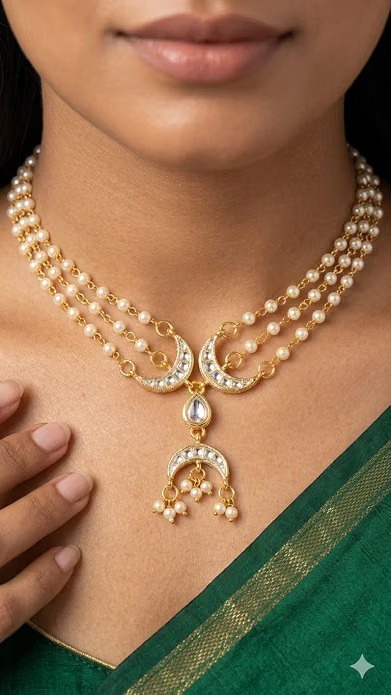 3 Layer Pearl Necklace Set for Women