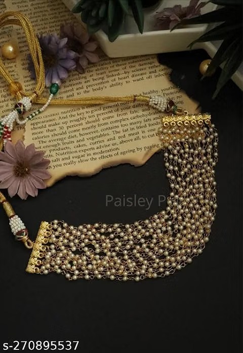 Handcrafted Layered Pearl Choker Necklace for Women - Image 4