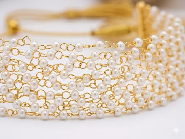 Handcrafted Layered Pearl Choker Necklace for Women - Image 6
