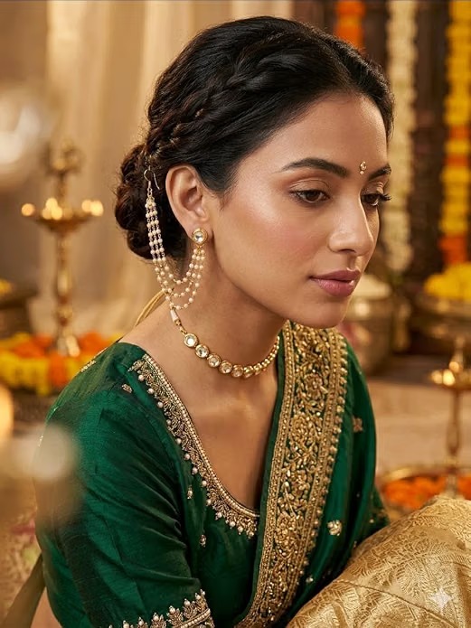 Pearl Ear Chain Earrings for Women & Bridal Wear - Image 4