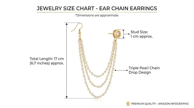 Pearl Ear Chain Earrings for Women & Bridal Wear - Image 5